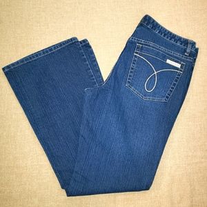 Vintage Calvin Klein Jeans Womens 12 Blue Denim  Flare Leg